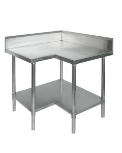 WBCB6-0900/A - Corner Workbench, 150mm Splashback & Undershelf