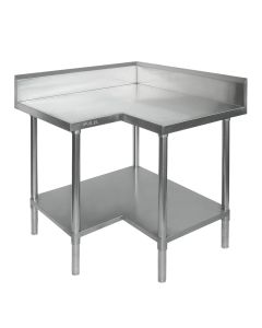 WBCB7-0900/A - Corner Workbench, 150mm Splashback & Undershelf 900x900x900mm