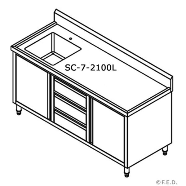 SC-7-2100L-H CABINET WITH LEFT SINK