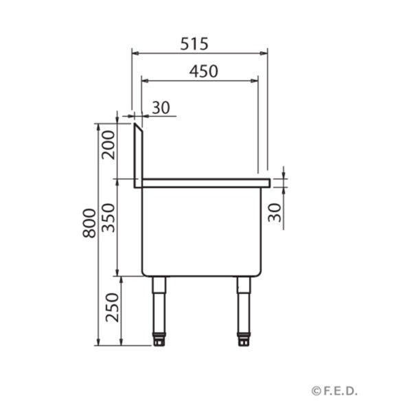 Single Mop Sink - SMS-H drawing dimensions