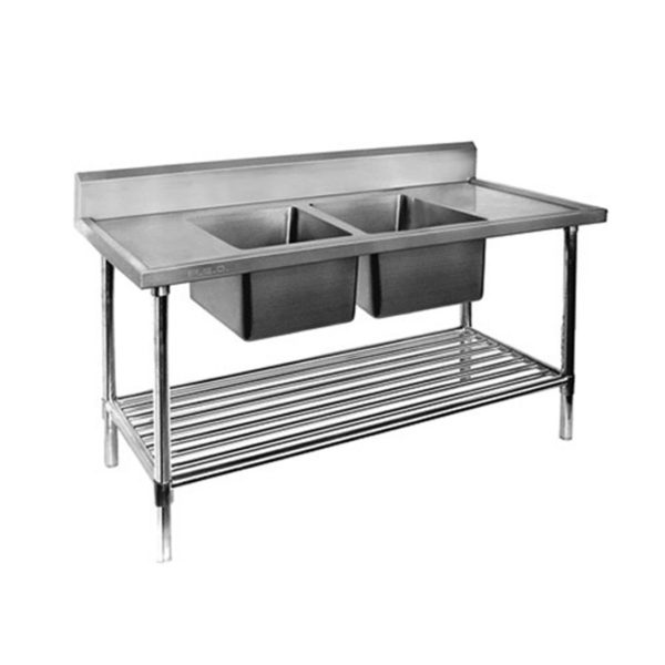 DSB6-1800C/A Double Centre Sink Bench with Pot Undershelf