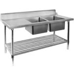 DSBD7-1800R/A Right Inlet Double Sink Dishwasher Bench