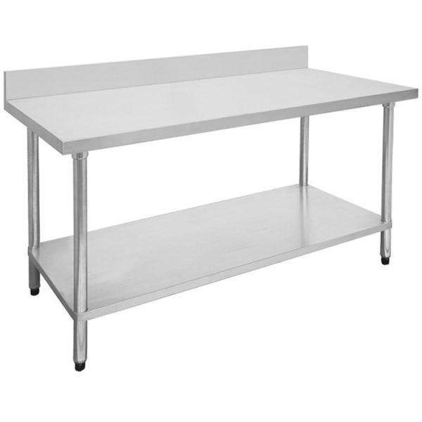 1200-7-WBB Economic 304 Grade Stainless Steel Table with splashback 1200x700x900