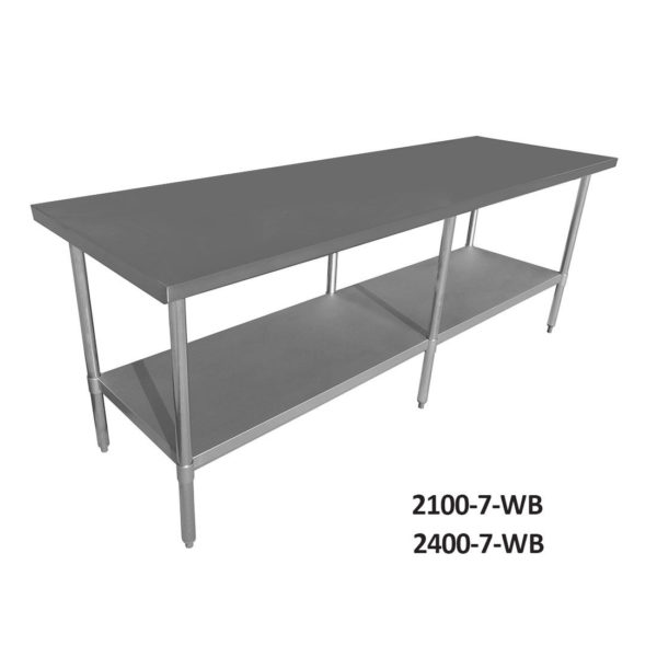 2400-7-WB Economic 304 Grade Stainless Steel Table 2400x700x900