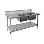 Premium-Stainless-Steel-Double-Sink-Bench-600mm-Deep-right