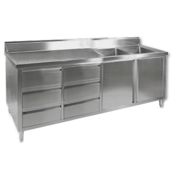 DSC-2100R-H KITCHEN TIDY CABINET WITH DOUBLE RIGHT SINKS
